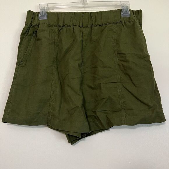 Madewell elastic waist pull on short‎ size medium olive green - Picture 1 of 5